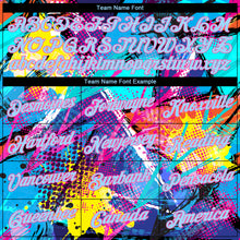 Load image into Gallery viewer, Custom Stitched Graffiti Pattern Light Blue-Pink 3D Sports Pullover Sweatshirt Hoodie