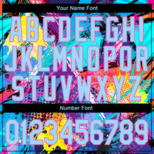 Load image into Gallery viewer, Custom Stitched Graffiti Pattern Light Blue-Pink 3D Sports Pullover Sweatshirt Hoodie