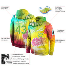 Load image into Gallery viewer, Custom Stitched Graffiti Pattern Neon Green-White 3D Sports Pullover Sweatshirt Hoodie