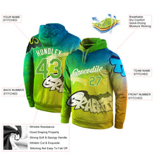 Load image into Gallery viewer, Custom Stitched Graffiti Pattern Neon Green-White 3D Sports Pullover Sweatshirt Hoodie