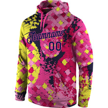 Load image into Gallery viewer, Custom Stitched Graffiti Pattern Navy-Pink 3D Sports Pullover Sweatshirt Hoodie