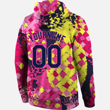 Load image into Gallery viewer, Custom Stitched Graffiti Pattern Navy-Pink 3D Sports Pullover Sweatshirt Hoodie
