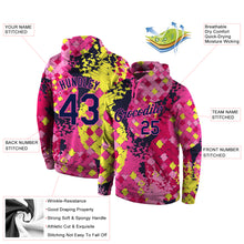 Load image into Gallery viewer, Custom Stitched Graffiti Pattern Navy-Pink 3D Sports Pullover Sweatshirt Hoodie