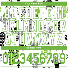 Load image into Gallery viewer, Custom Stitched Graffiti Pattern Neon Green-White 3D Cactus Sports Pullover Sweatshirt Hoodie