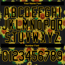 Load image into Gallery viewer, Custom Stitched Graffiti Pattern Black-Gold 3D Sunflowers Sports Pullover Sweatshirt Hoodie