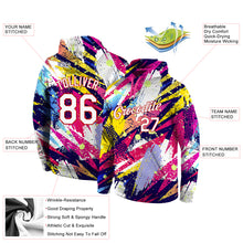 Load image into Gallery viewer, Custom Stitched Graffiti Pattern White-Red 3D Sports Pullover Sweatshirt Hoodie