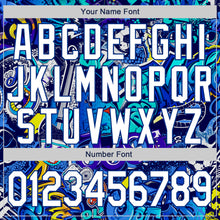 Load image into Gallery viewer, Custom Stitched Graffiti Pattern White-Royal 3D Sports Pullover Sweatshirt Hoodie