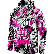 Load image into Gallery viewer, Custom Stitched Graffiti Pattern White-Black 3D Sports Pullover Sweatshirt Hoodie