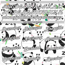 Load image into Gallery viewer, Custom Stitched Graffiti Pattern White-Black 3D Panda Sports Pullover Sweatshirt Hoodie