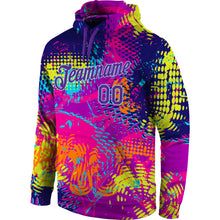 Load image into Gallery viewer, Custom Stitched Graffiti Pattern Purple-Light Blue 3D Sports Pullover Sweatshirt Hoodie