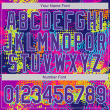 Load image into Gallery viewer, Custom Stitched Graffiti Pattern Purple-Light Blue 3D Sports Pullover Sweatshirt Hoodie