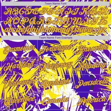 Load image into Gallery viewer, Custom Stitched Graffiti Pattern Purple-Gold 3D Sports Pullover Sweatshirt Hoodie