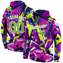 Load image into Gallery viewer, Custom Stitched Graffiti Pattern Neon Green-White 3D Sports Pullover Sweatshirt Hoodie