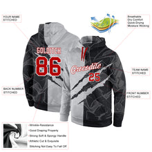 Load image into Gallery viewer, Custom Stitched Graffiti Pattern Red-White 3D Sports Pullover Sweatshirt Hoodie