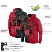 Load image into Gallery viewer, Custom Stitched Graffiti Pattern Black-Old Gold 3D Sports Pullover Sweatshirt Hoodie