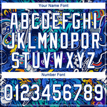 Load image into Gallery viewer, Custom Graffiti Pattern White-Royal 3D Authentic Baseball Jersey