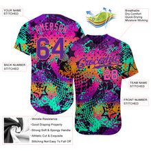 Load image into Gallery viewer, Custom Graffiti Pattern Purple-Pink 3D Authentic Baseball Jersey