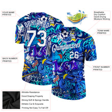 Load image into Gallery viewer, Custom Graffiti Pattern White-Royal 3D Performance T-Shirt