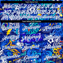 Load image into Gallery viewer, Custom Graffiti Pattern White-Royal 3D Performance T-Shirt