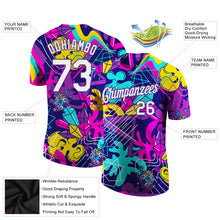 Load image into Gallery viewer, Custom Graffiti Pattern White-Purple 3D Performance T-Shirt