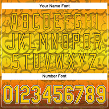 Load image into Gallery viewer, Custom Graffiti Pattern Gold-Black 3D Authentic Baseball Jersey