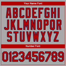 Load image into Gallery viewer, Custom Gray Red-Navy Authentic Baseball Jersey