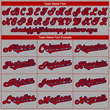 Load image into Gallery viewer, Custom Gray Red-Navy Authentic Baseball Jersey