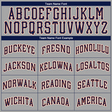 Load image into Gallery viewer, Custom Gray Navy-Orange Authentic Baseball Jersey