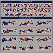 Load image into Gallery viewer, Custom Gray Navy-Orange Authentic Baseball Jersey