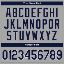 Load image into Gallery viewer, Custom Gray Navy-White Authentic Baseball Jersey