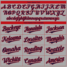 Load image into Gallery viewer, Custom Gray Red-Navy Authentic Baseball Jersey