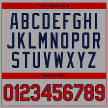 Load image into Gallery viewer, Custom Gray Red-Navy Authentic Baseball Jersey