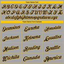 Load image into Gallery viewer, Custom Gray Black-Gold Authentic Baseball Jersey