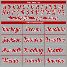 Load image into Gallery viewer, Custom Gray Red-White Authentic Baseball Jersey