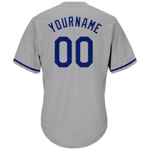Load image into Gallery viewer, Custom Gray Royal-Red Authentic Throwback Rib-Knit Baseball Jersey Shirt