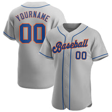 Load image into Gallery viewer, Custom Gray Royal-Orange Authentic Baseball Jersey