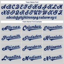 Load image into Gallery viewer, Custom Gray Navy-Powder Blue Authentic Baseball Jersey