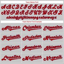 Load image into Gallery viewer, Custom Gray Red-Navy Authentic Baseball Jersey