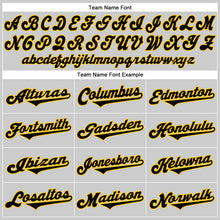 Load image into Gallery viewer, Custom Gray Black-Gold Authentic Baseball Jersey