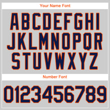 Load image into Gallery viewer, Custom Gray Navy-Orange Authentic Baseball Jersey