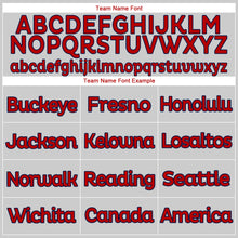 Load image into Gallery viewer, Custom Gray Red-Navy Authentic Baseball Jersey