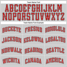 Load image into Gallery viewer, Custom Gray Red-Black Authentic Baseball Jersey