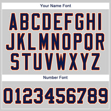 Load image into Gallery viewer, Custom Gray Navy-Orange Authentic Baseball Jersey