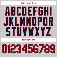 Load image into Gallery viewer, Custom Gray Red-Navy Authentic Baseball Jersey