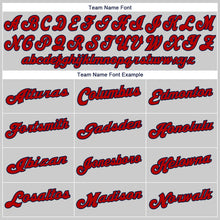 Load image into Gallery viewer, Custom Gray Red-Navy Authentic Baseball Jersey