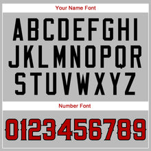 Load image into Gallery viewer, Custom Gray Red-Black Authentic American Flag Fashion Baseball Jersey