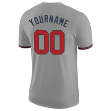Load image into Gallery viewer, Custom Gray Red-Navy Performance T-Shirt