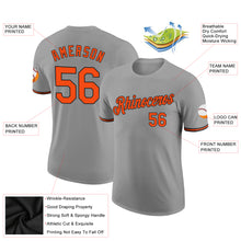 Load image into Gallery viewer, Custom Gray Orange-Black Performance T-Shirt