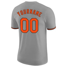 Load image into Gallery viewer, Custom Gray Orange-Black Performance T-Shirt