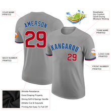 Load image into Gallery viewer, Custom Gray Red-Royal Performance T-Shirt